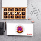 Corporate Diwali Gifts - 18 Chocolate Box - Middle Four Printed Chocolates (Minimum 50 Boxes)