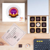 Corporate Diwali Gifts - 9 Chocolate Box - Single Printed Chocolates (Sample)