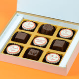 Anniversary Return Gifts - 9 Chocolate Box - Alternate Printed Chocolates (Sample)