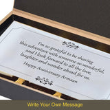 Black and Gold Design Anniversary Gift Box Personalized with Photo (with Printed Chocolates)