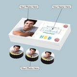 Photo Chocolates in Personalised Birthday Gift Box (with Printed Chocolates)