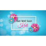 Vibrant Blue Design Personalized Get Well Soon Gift (with Printed Chocolates)